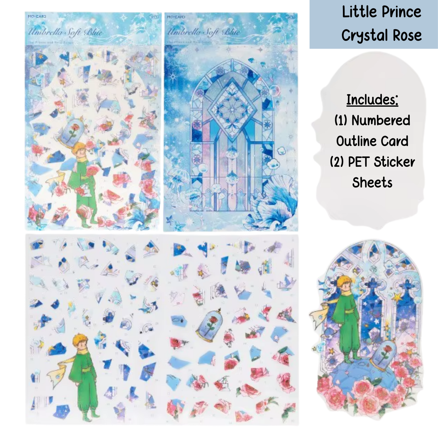 The Little Prince - Crystal Rose - Numbered Scene Sticker (Gold Foiled)
