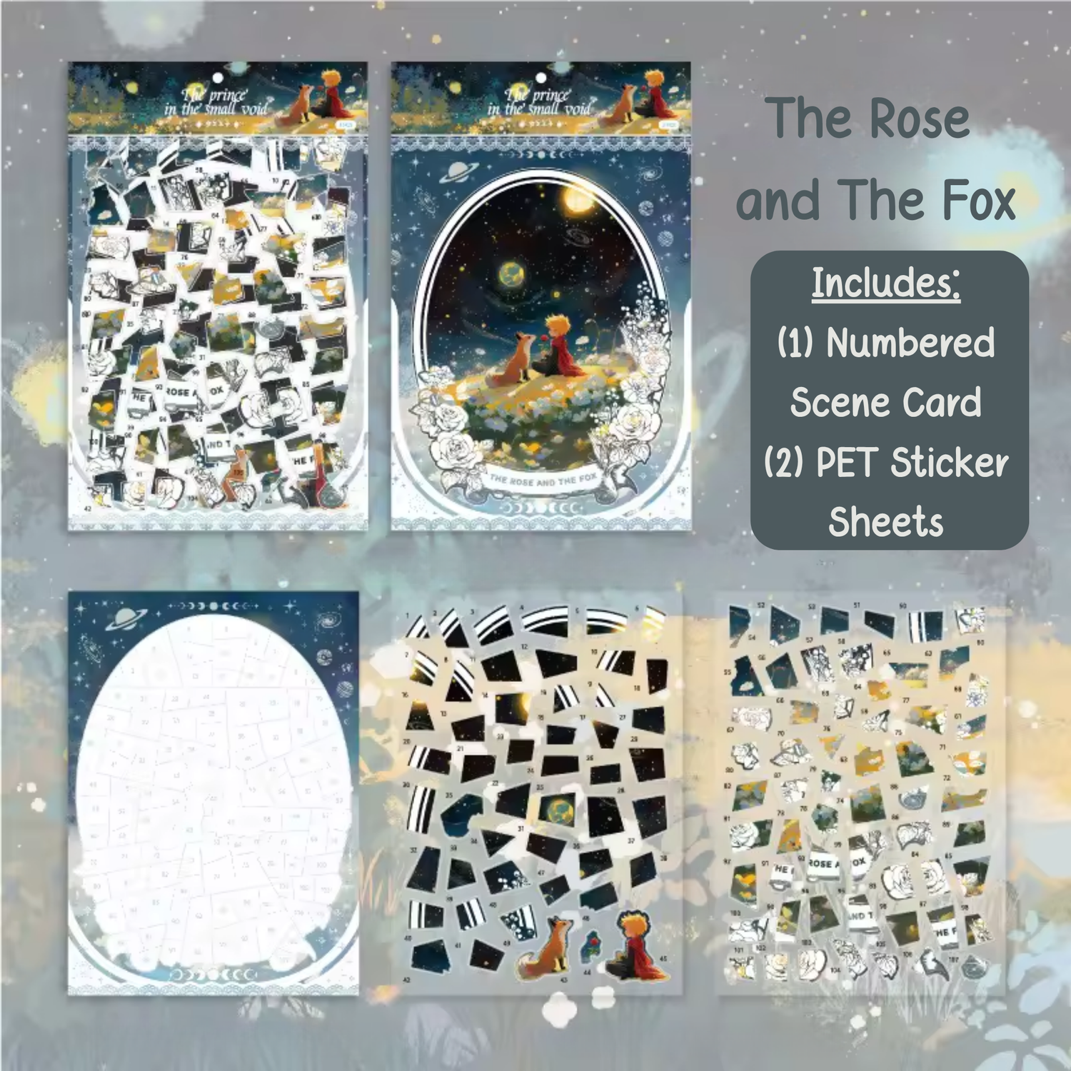 The Rose and The Fox - Numbered Scene Sticker (Holographic)