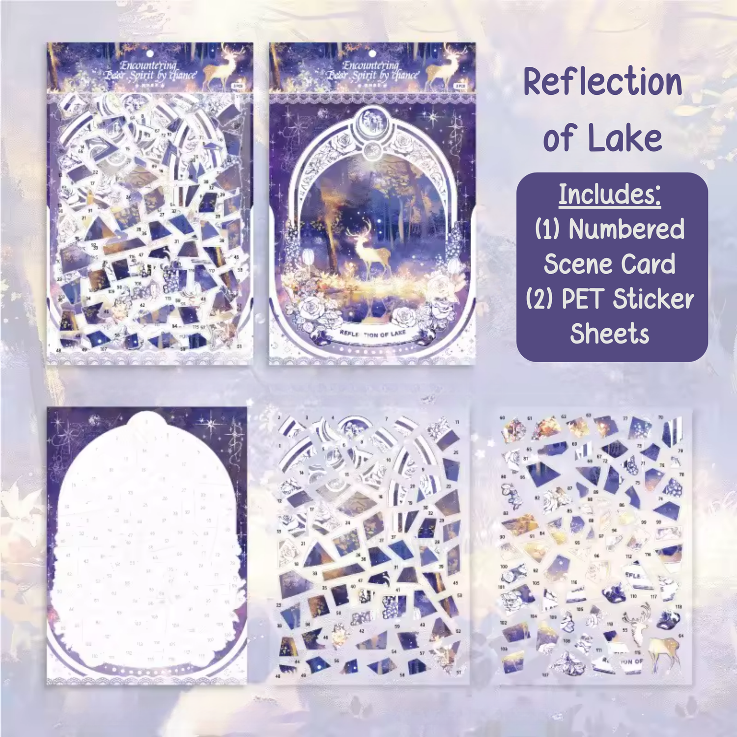 Reflection of Lake - Numbered Scene Sticker (Holographic)