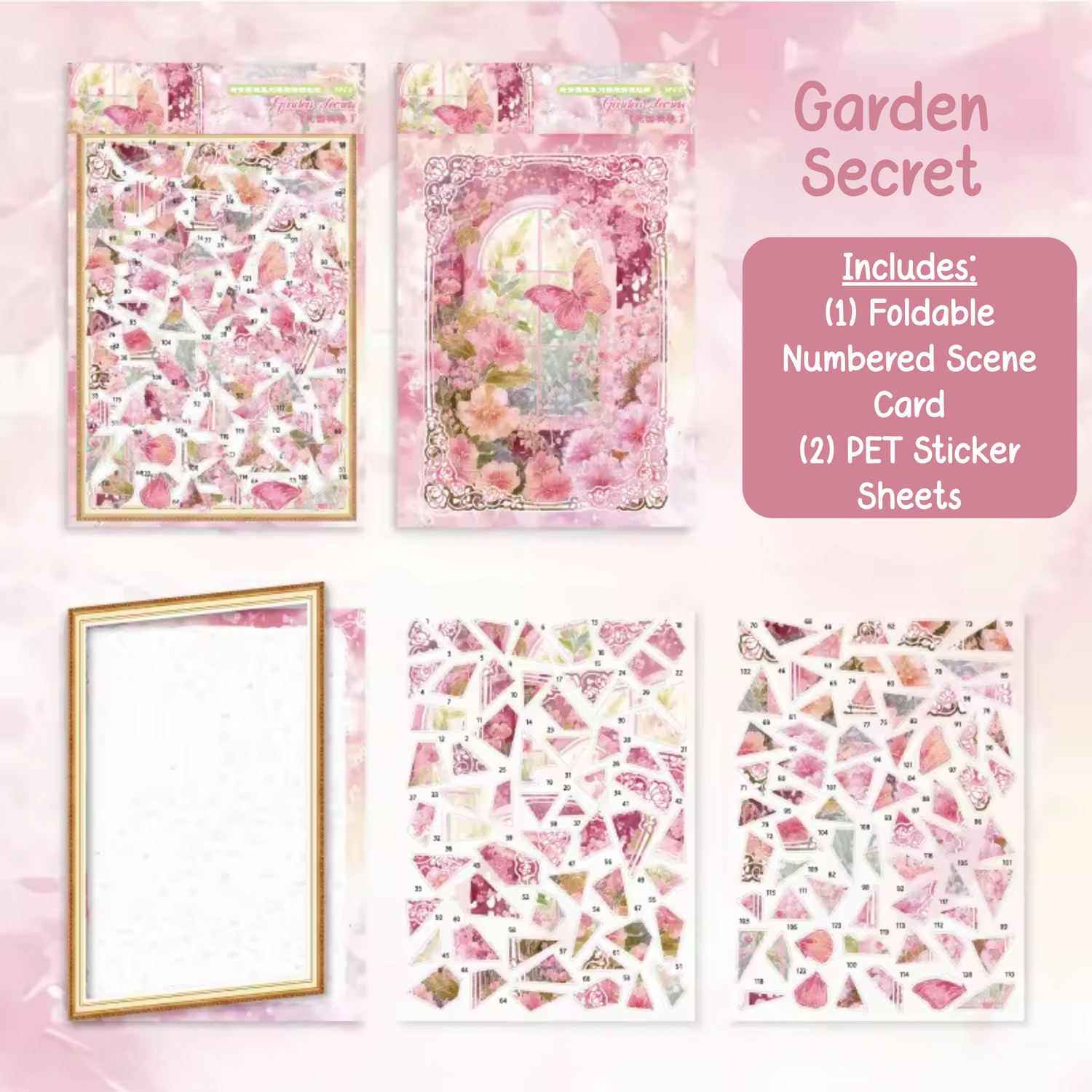 Garden Secret - Foldable Numbered Scene Sticker (Holographic)